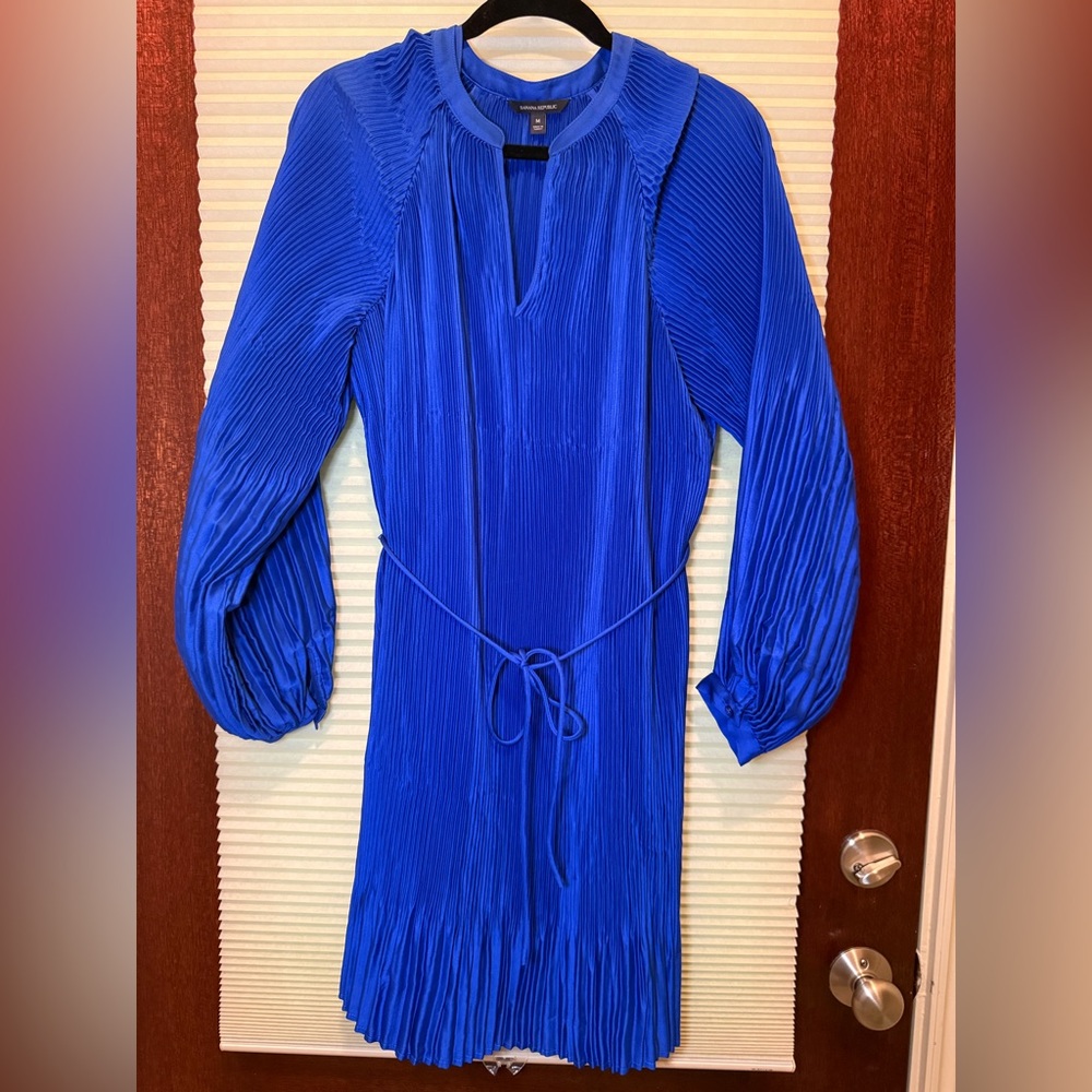 Banana Republic Vibrant Blue Long Sleeve Dress